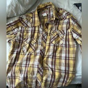 Men's vintage Wrangler Banana Split Plaid Shirt ( with pearl buttons)